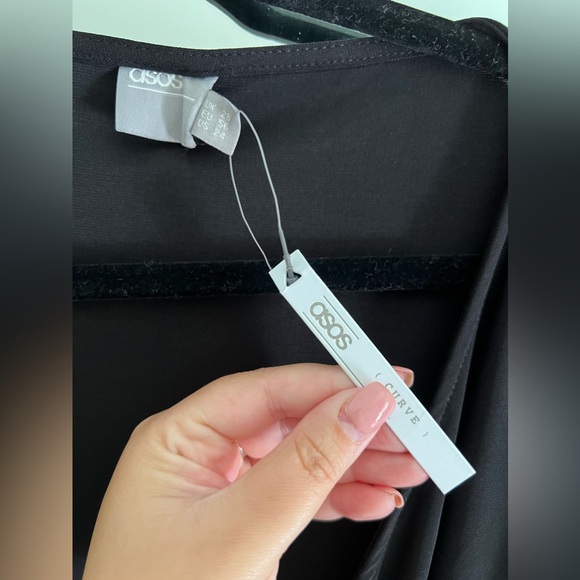 ASOS CURVE Black wrap dress size 24 NWT - Picture 8 of 12